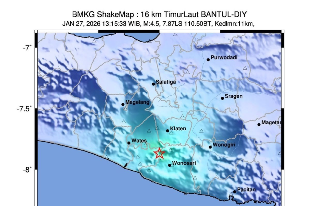 Gempa 5,5 SR Guncang Pacitan Pagi Ini